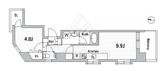 グランデュオ三宿 9階 間取り図