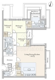 パレロワイヤル市ヶ谷 3階 間取り図