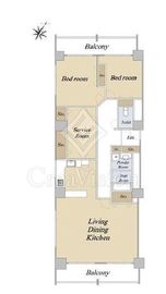 目黒グランドマンション 2階 間取り図