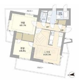 ロイヤルシーズン麻布永坂 9階 間取り図