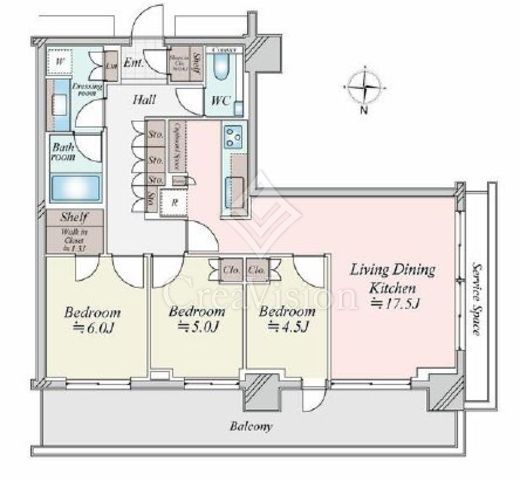 パークシティ中野　ザ　タワー　エアーズ 12階 間取り図