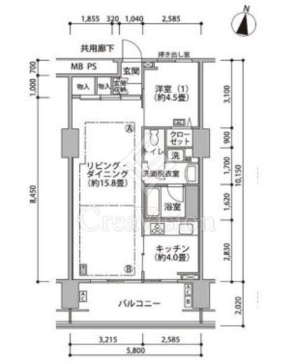 東雲キャナルコートCODAN 17-415 間取り図