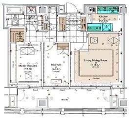 虎ノ門ヒルズレジデンス 42階 間取り図