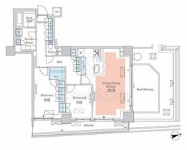 パークアクシス元麻布 404 間取り図