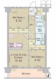 ＨＩＧＡＳＨＩＫＯＭＡＴＳＵＧＡＷＡ　ＡＰＡＲＴＭＥＮＴ 505 間取り図