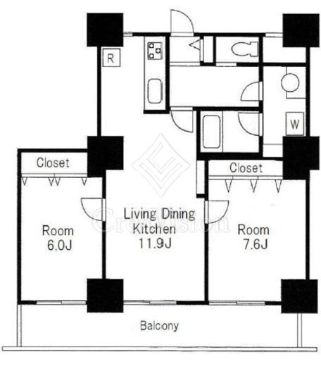 ツインタワーすみとし毛利館 15階 間取り図