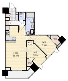 グランドシティタワー月島 18階 間取り図