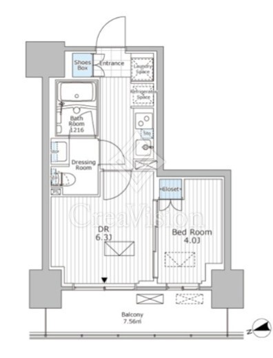 パークアクシス市川 619 間取り図