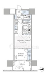 グランドシティタワー月島 13階 間取り図