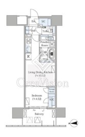 グランドシティタワー月島 14階 間取り図