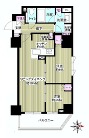 グランスイート四谷プレシア 2階 間取り図