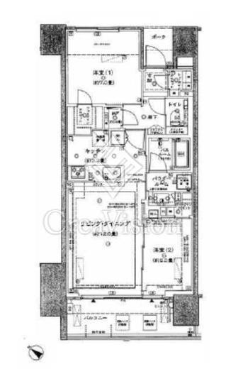 シティハウス中目黒レジデンス 2階 間取り図