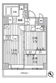 S-RESIDENCE目黒大岡山bresa 204 間取り図