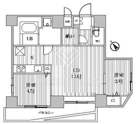 S-RESIDENCE目黒大岡山bresa 402 間取り図