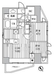 S-RESIDENCE目黒大岡山bresa 1001 間取り図