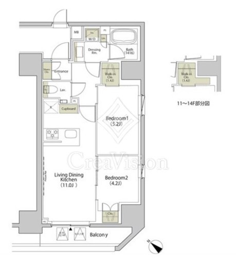 ザ・パークハビオ江古田 1206 間取り図