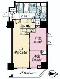 グランスイート四谷プレシア 3階 間取り図