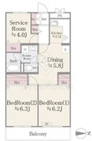 ドエルリバーサイド大島 211 間取り図