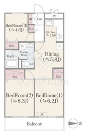 ドエルリバーサイド大島 105 間取り図