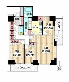 ルネッサンスタワー上野池之端 21階 間取り図