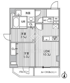 S-RESIDENCE亀戸balm 6階 間取り図