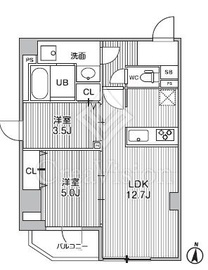 S-RESIDENCE亀戸balm 2階 間取り図