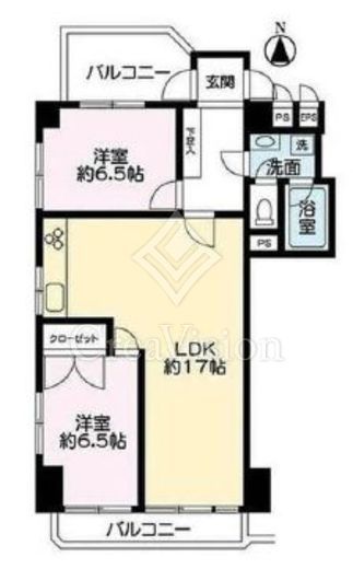 グリーンキャピタル広尾 7階 間取り図