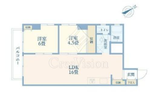 秀和第一南平台レジデンス 2階 間取り図