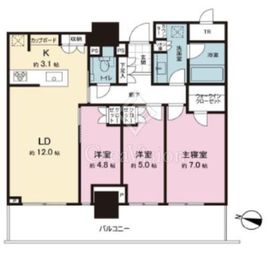 パークタワー西新宿 1802 間取り図