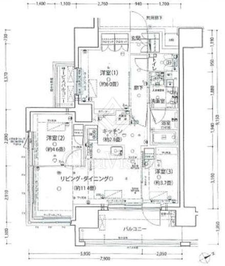 シャリエ椎名町 5階 間取り図