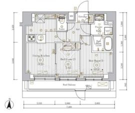 ミライズ錦糸町マーロ 701 間取り図