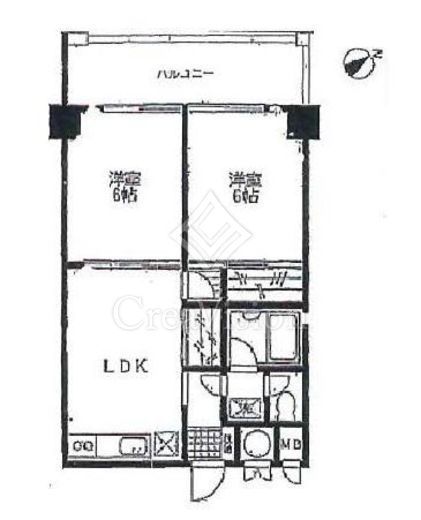 クレール三田 2階 間取り図