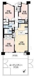 パークホームズ千歳烏山ガーデンズコート 1階 間取り図