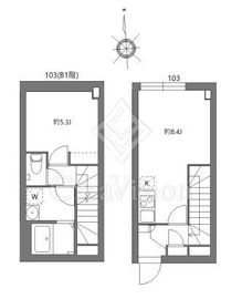 シティウォーク荏原中延 103 間取り図