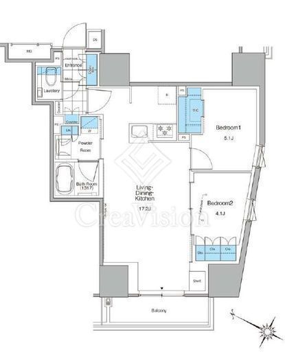 ルフォンプログレ北新宿 804 間取り図