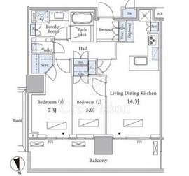 パークコート浜離宮ザタワー 12階 間取り図