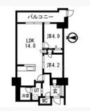 シティコート目黒 4-1306 間取り図