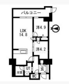 シティコート目黒 4-1306 間取り図