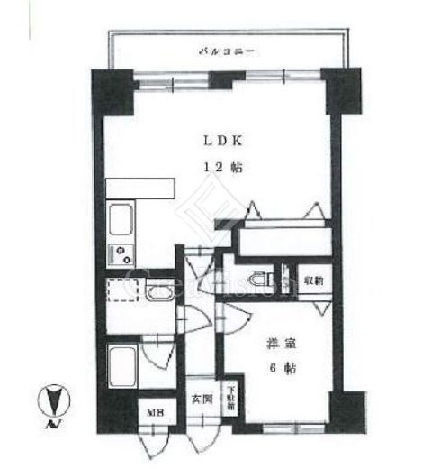 朝日広尾マンション 9階 間取り図
