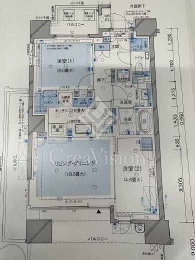 ブランズ芝浦 6階 間取り図