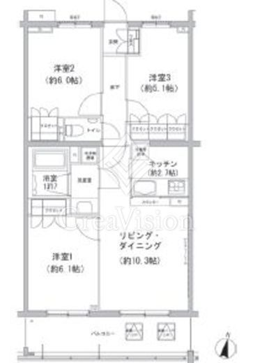 ヒューリックコート雪が谷 109 間取り図