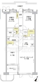 グランフォート目黒 312 間取り図