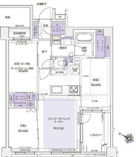 ＫＤＸレジデンス横濱紅葉坂 705 間取り図
