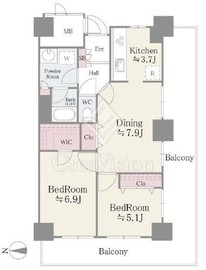 イーストコア曳舟一番館 16階 間取り図