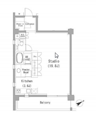 PERCH南青山 206 間取り図