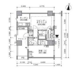 東雲キャナルコートCODAN 19-1206 間取り図