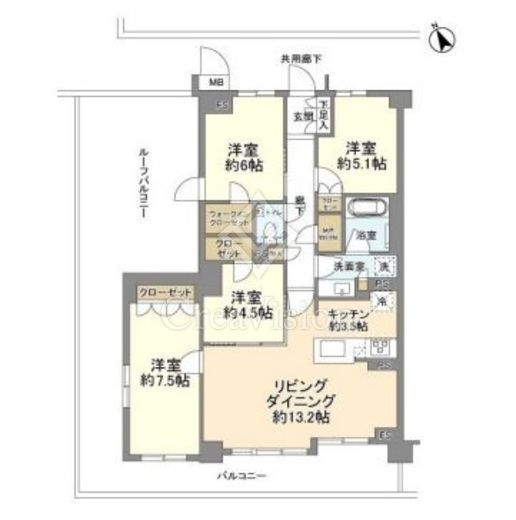 プレミスト津田山 5階 間取り図