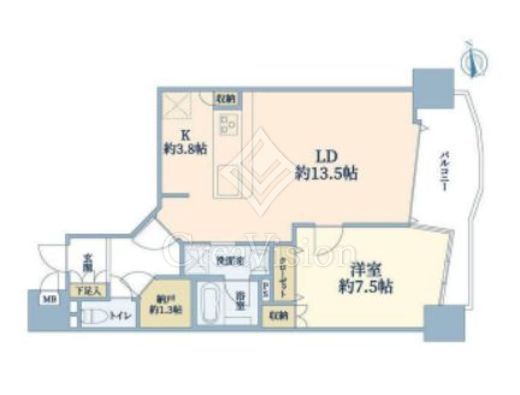 グランシティ山下公園 2階 間取り図