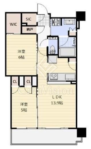 グランドシティタワー月島 19階 間取り図