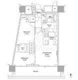 ＪＩＹＵＧＡＯＫＡ　ＭＵＳＥ　ＳＱＵＡＲＥ　ＴＨＥ　ＲＥＳＩＤＥＮＣＥ 12階 間取り図